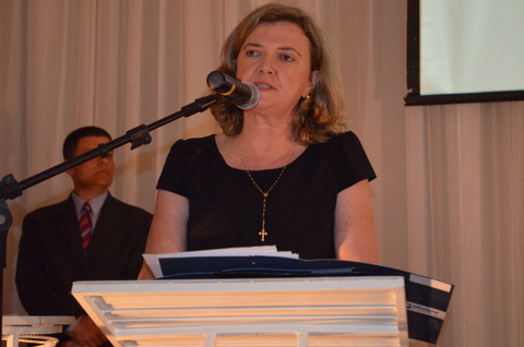 A Presidente da Abapa, Isabel da Cunha, fala aos produtores