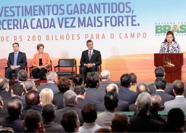 Ministra da Agricultura, Kátia Abreu, na cerimônia de lançamento do Plano Safra 